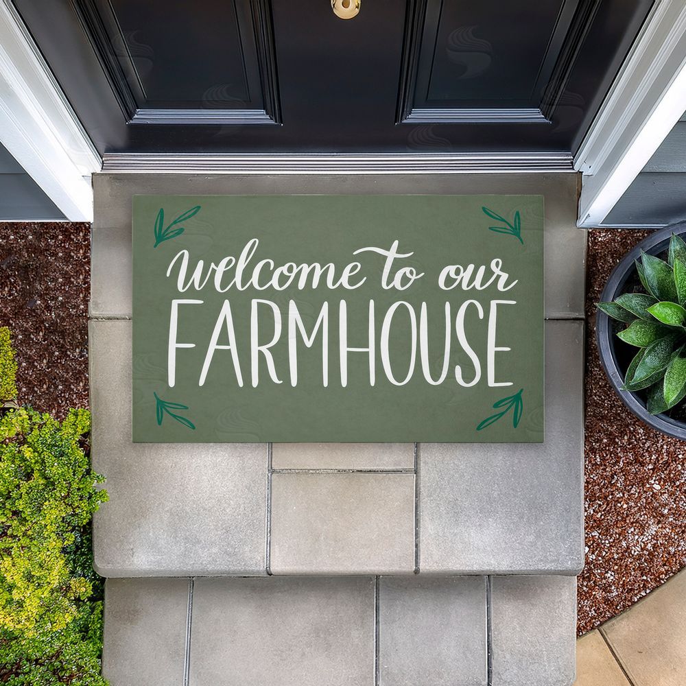 Amanda McGee | Farmhouse Welcome with Sprigs Non-Woven Door Mat