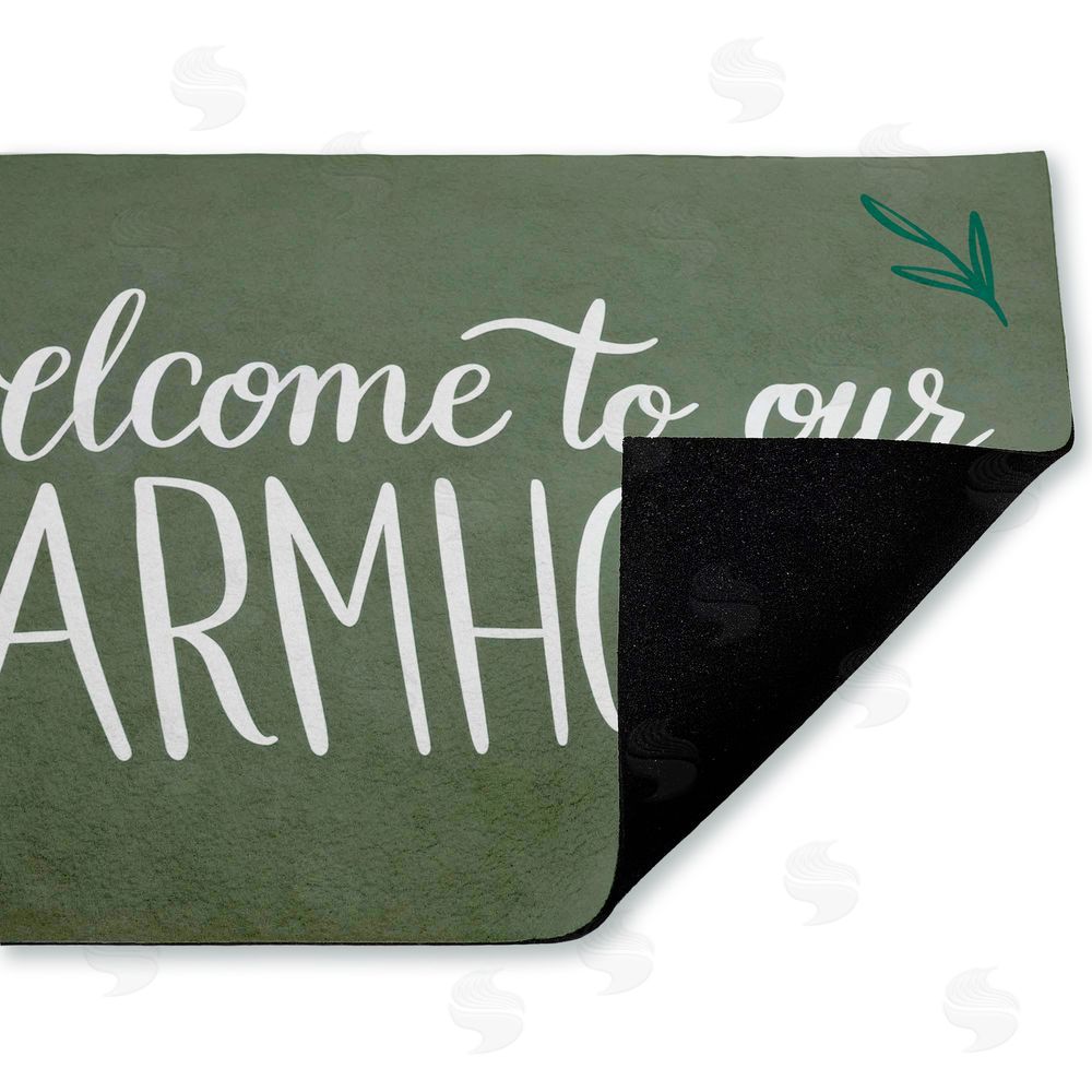 Amanda McGee | Farmhouse Welcome with Sprigs Non-Woven Door Mat