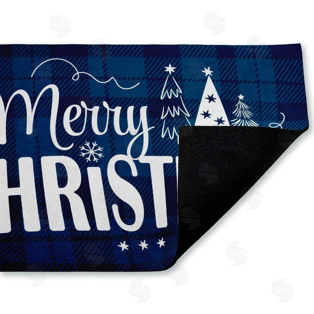 Andrea Jasid Grassi | Blue Toned Merry Christmas Non-Woven Door Mat