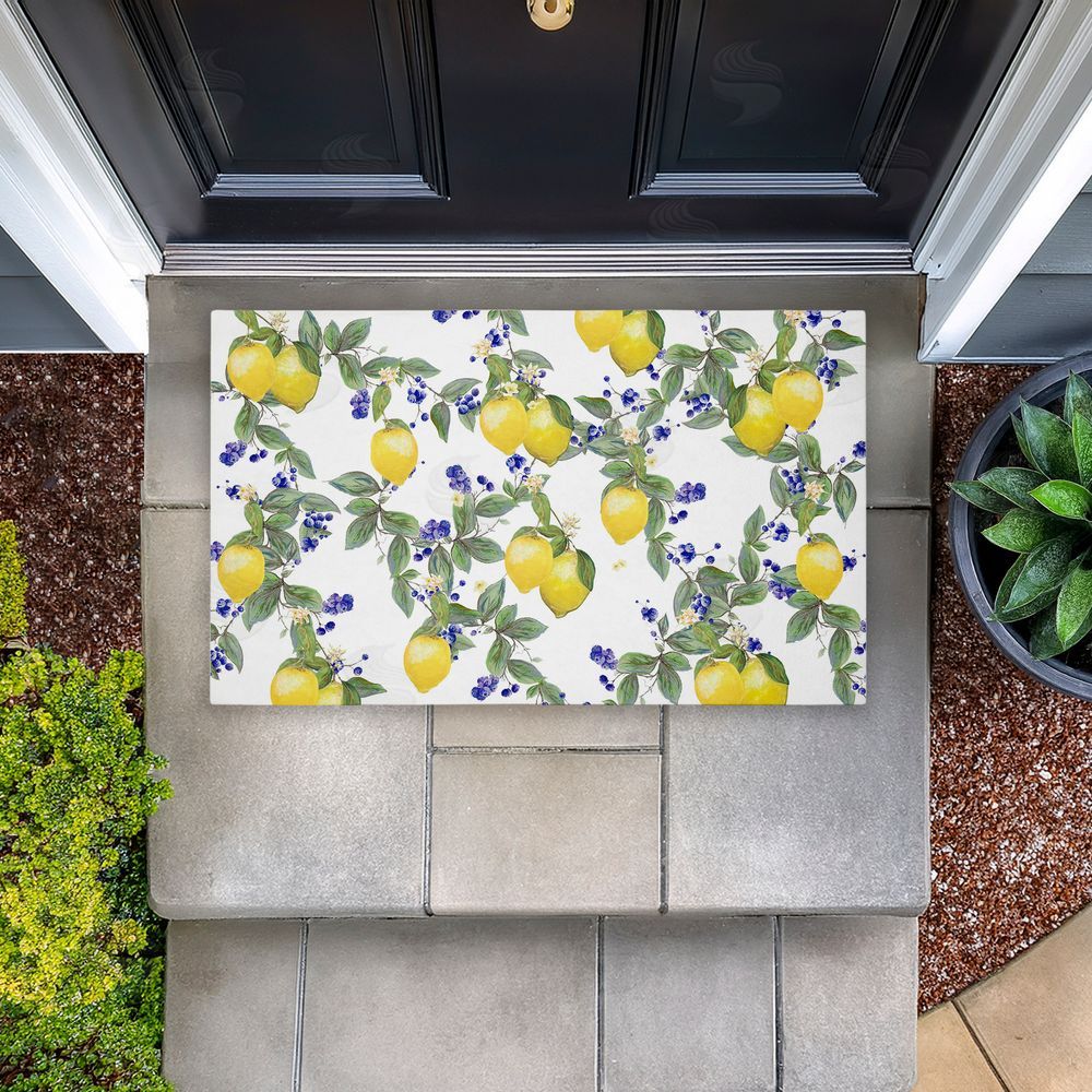 Diannart | Lemony Vine Pattern Non-Woven Door Mat