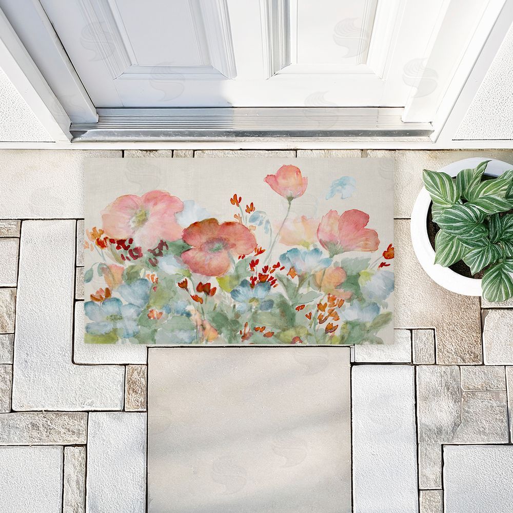Lanie Loreth | A Day With Pink Flowers Non-Woven Door Mat