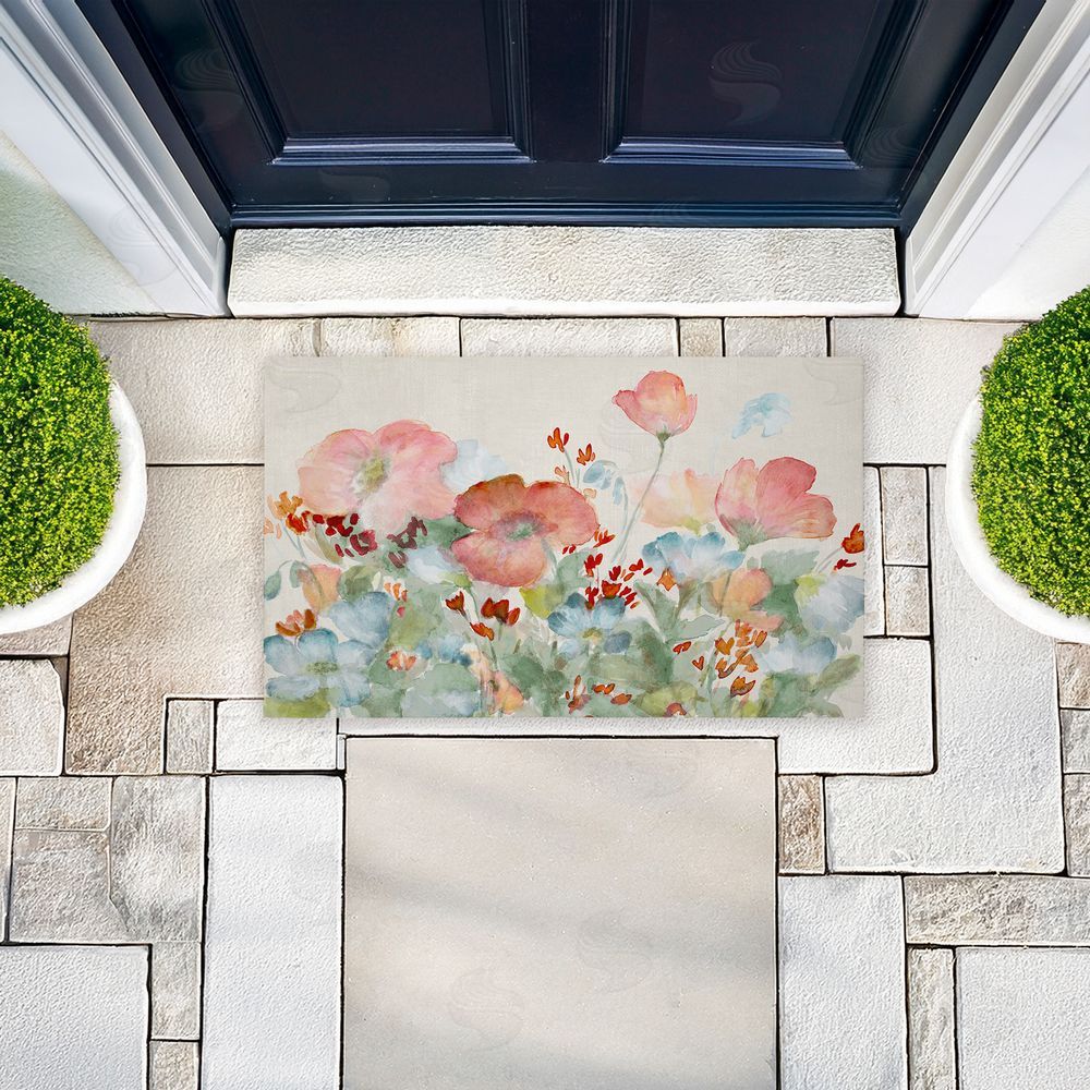 Lanie Loreth | A Day With Pink Flowers Non-Woven Door Mat
