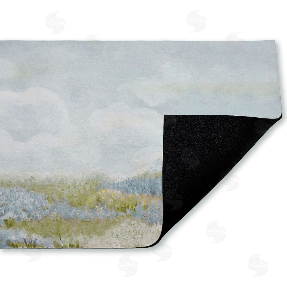 Patricia Pinto | Subtle Blue Floral Meadow Non-Woven Door Mat