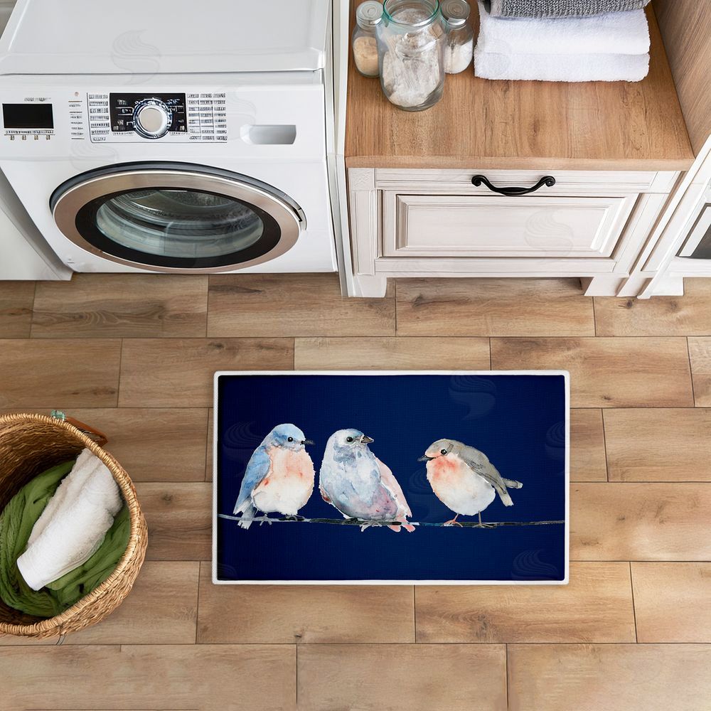Lorenzo Collective | Perched Trio of Song Birds Plush Bath Mat