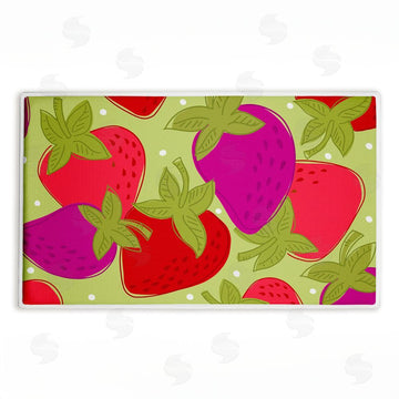 Deidre Mosher | Fun Fruit Strawberries Plush Bath Mat