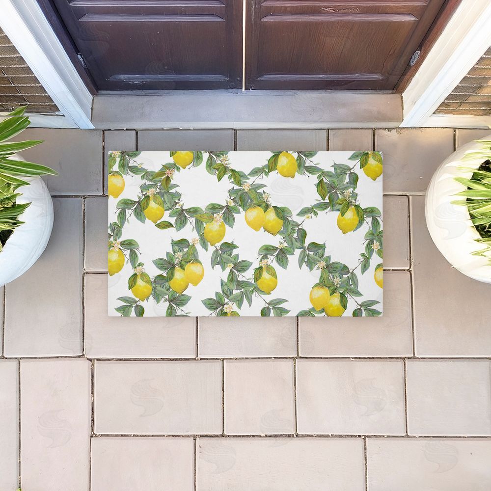 Diannart | Fruity Lemony Vine Pattern Non-Woven Door Mat