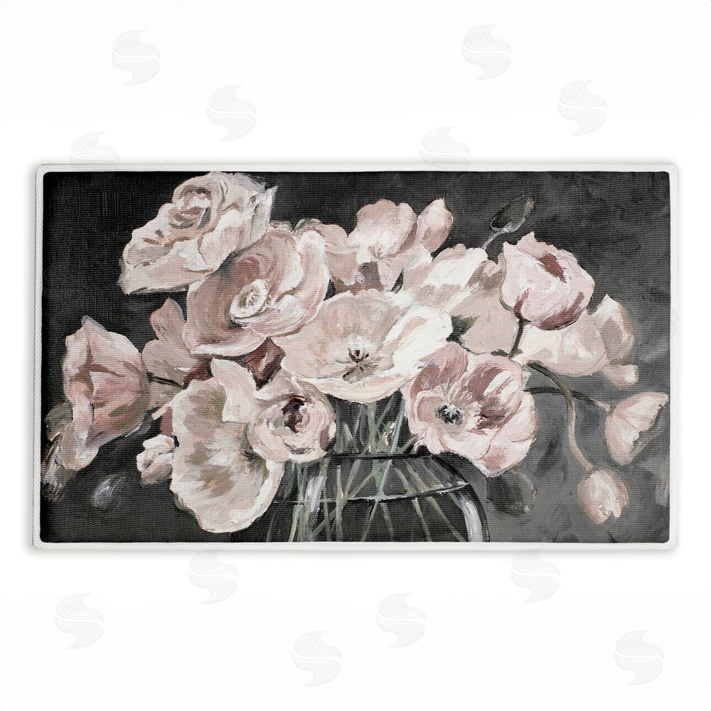 Patricia Pinto | Flowers In Clear Vase Plush Bath Mat