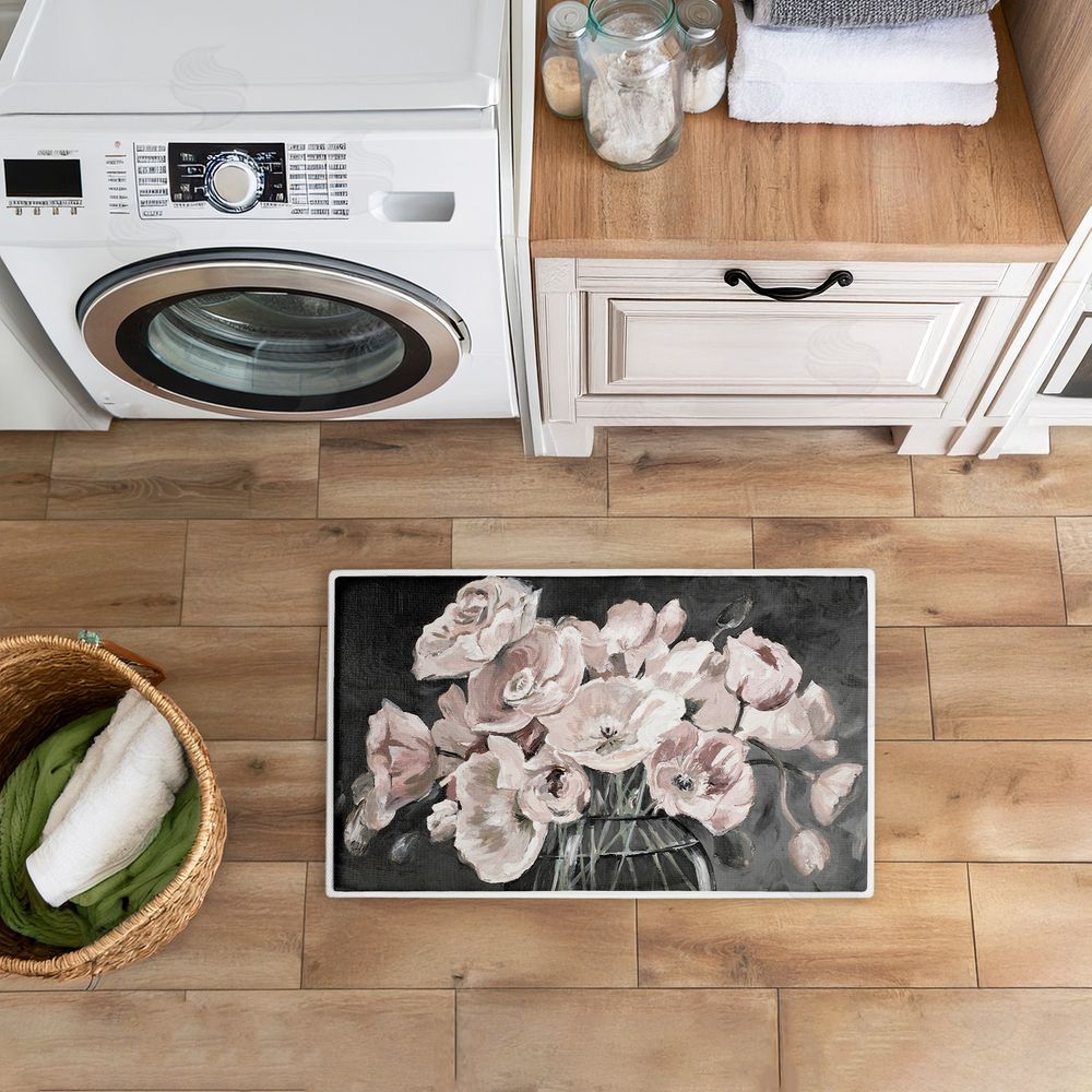 Patricia Pinto | Flowers In Clear Vase Plush Bath Mat