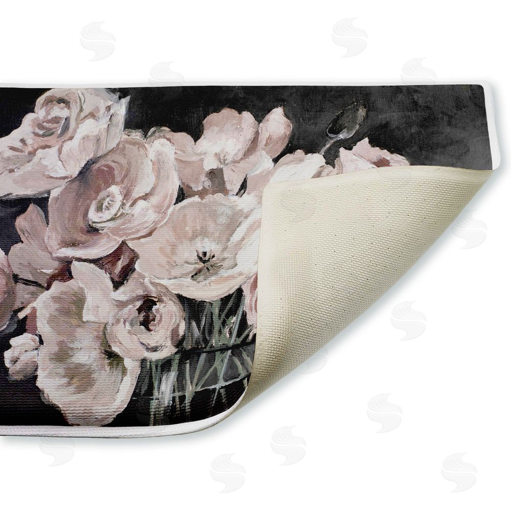 Patricia Pinto | Flowers In Clear Vase Plush Bath Mat