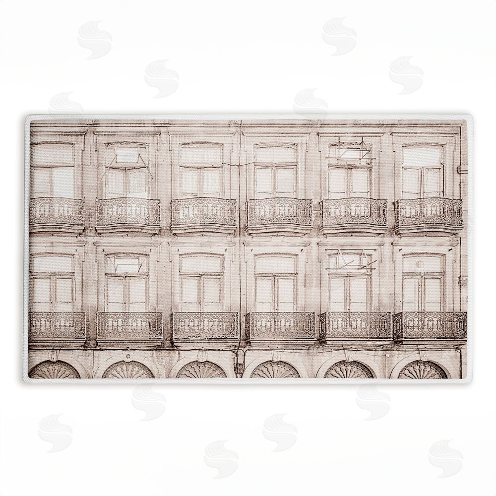 Erin Marie | Pretty Beige Windows Architecture Plush Bath Mat