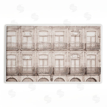 Erin Marie | Pretty Beige Windows Architecture Plush Bath Mat