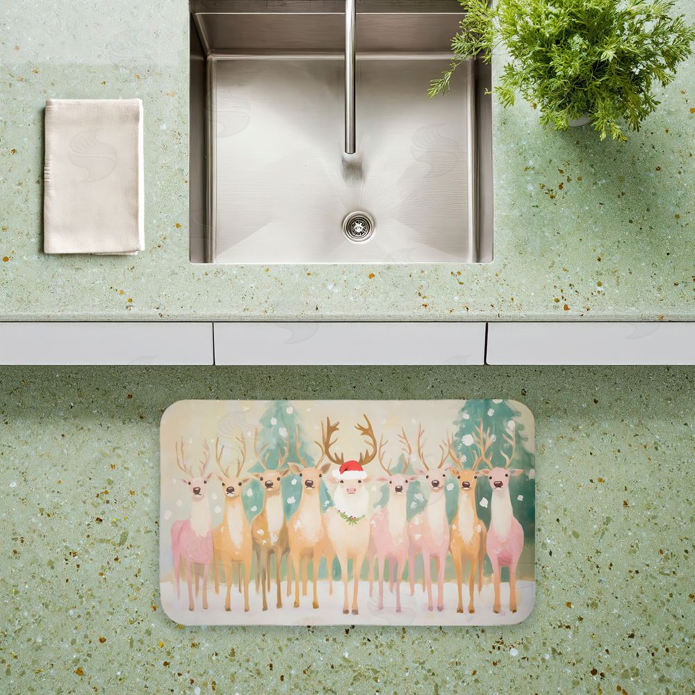 Arlington Prints | Pastel Santa's Reindeer Anti-Fatigue Mat