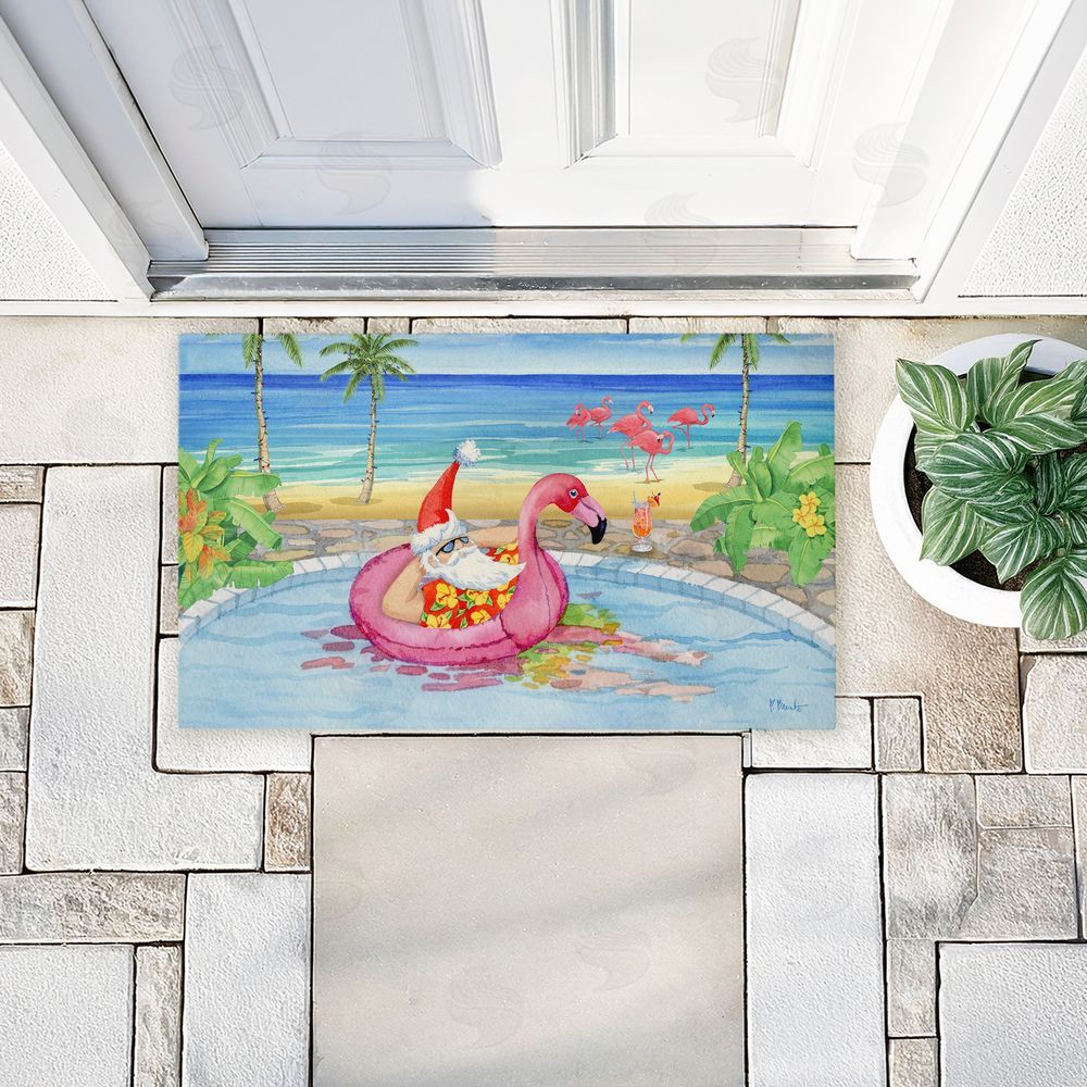 Paul Brent | Santa Pool Float & Cocktail Non-Woven Door Mat