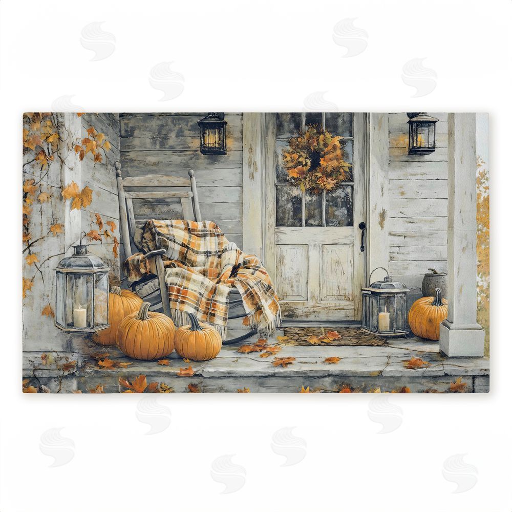 Creative Studio | Rustic Fall Porch Rocking Chair Non-Woven Door Mat