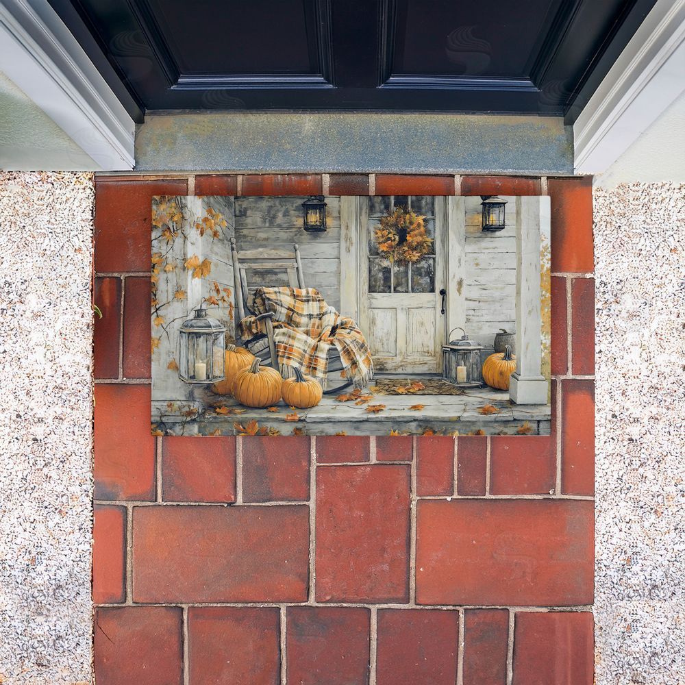 Creative Studio | Rustic Fall Porch Rocking Chair Non-Woven Door Mat