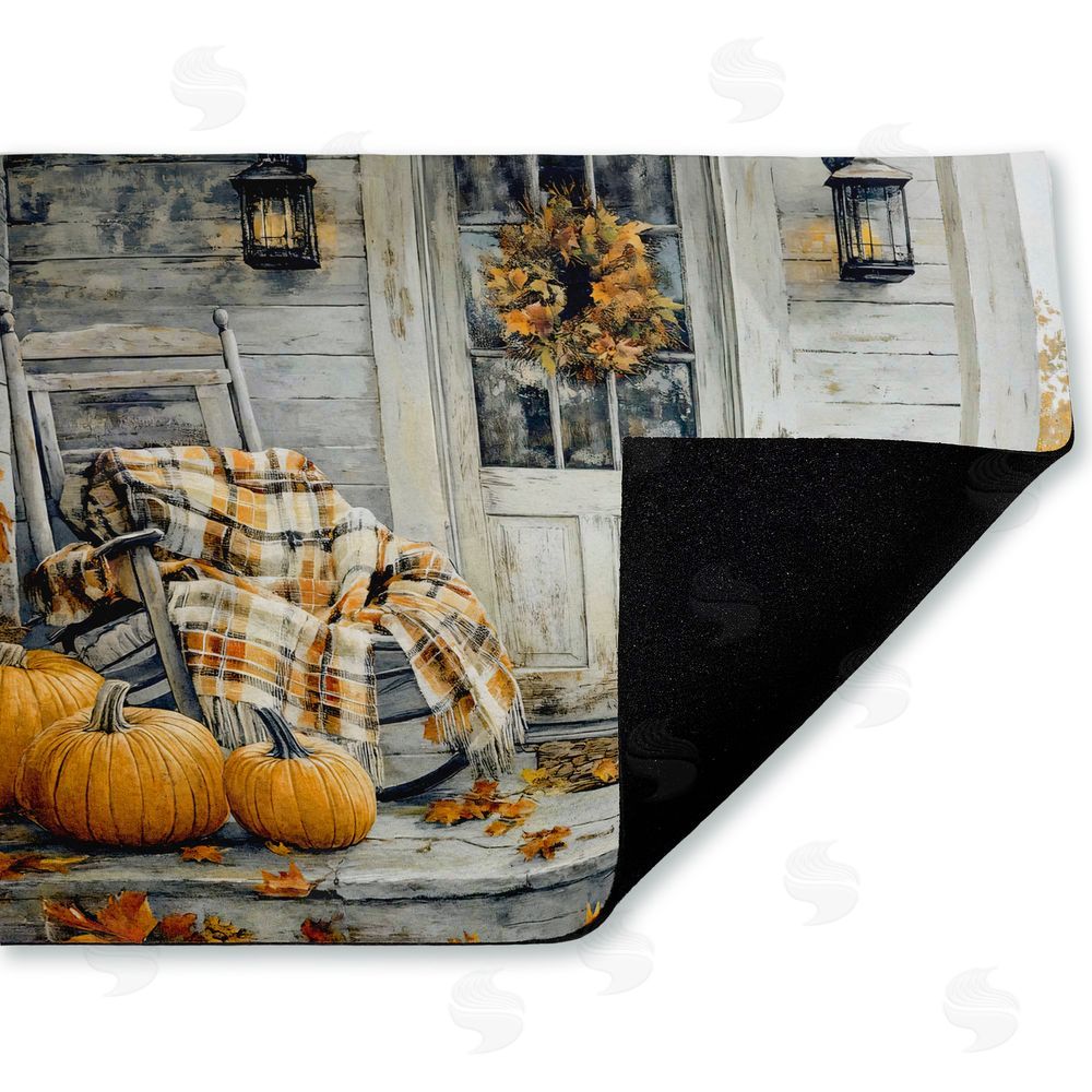 Creative Studio | Rustic Fall Porch Rocking Chair Non-Woven Door Mat