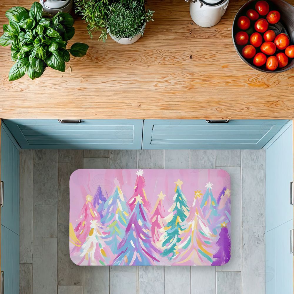 Arlington Prints | Abstract Pastel Christmas Trees Anti-Fatigue Mat