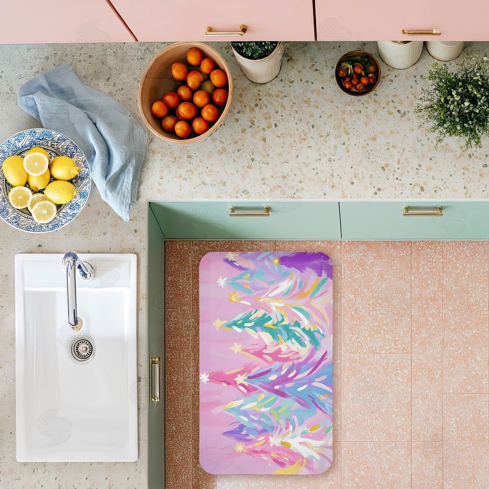 Arlington Prints | Abstract Pastel Christmas Trees Anti-Fatigue Mat