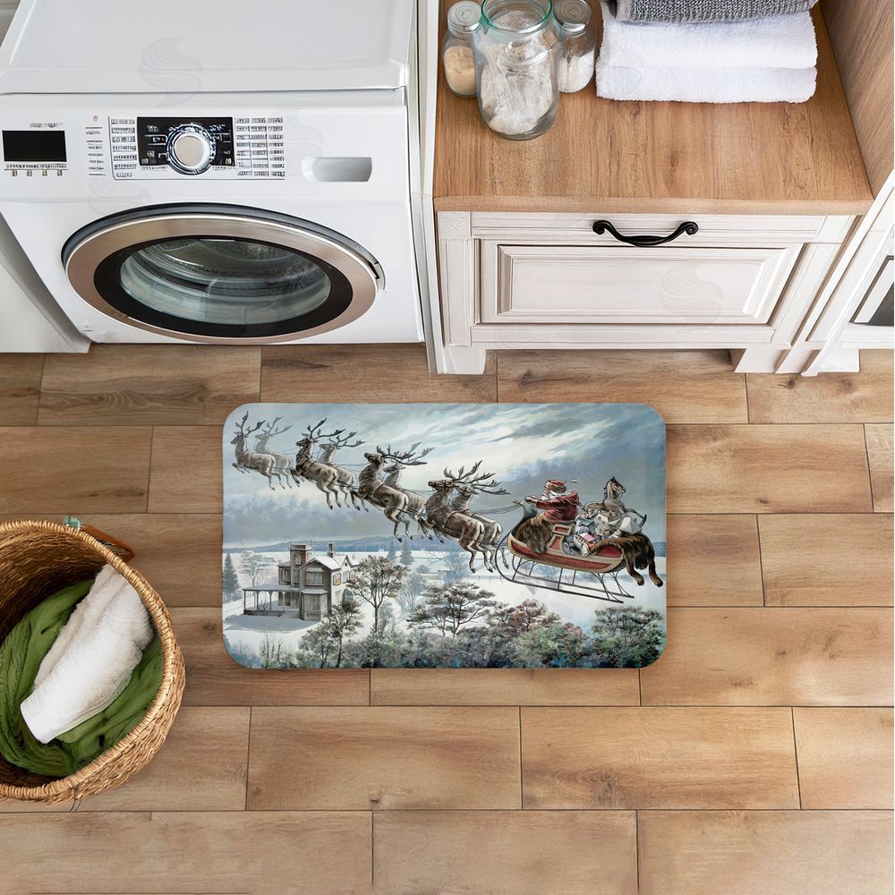 Arlington Prints | Santa Sleigh Over Cabin Anti-Fatigue Mat