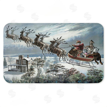 Arlington Prints | Santa Sleigh Over Cabin Anti-Fatigue Mat