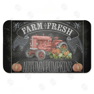 Paul Brent | Autumn Tractor Chalkboard Pumpkins Anti-Fatigue Mat