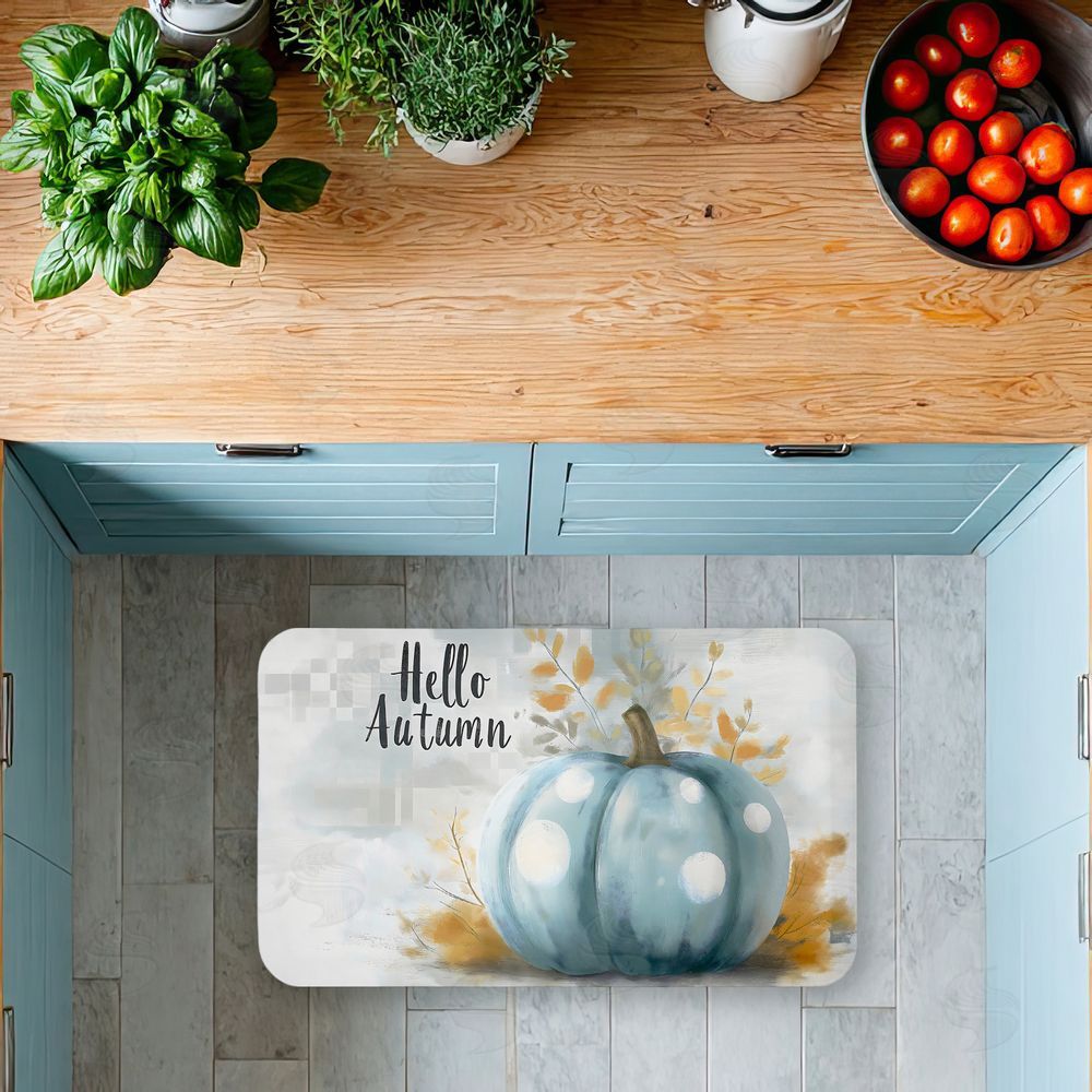 Creative Studio | Hello Autumn Blue Pumpkin Anti-Fatigue Mat