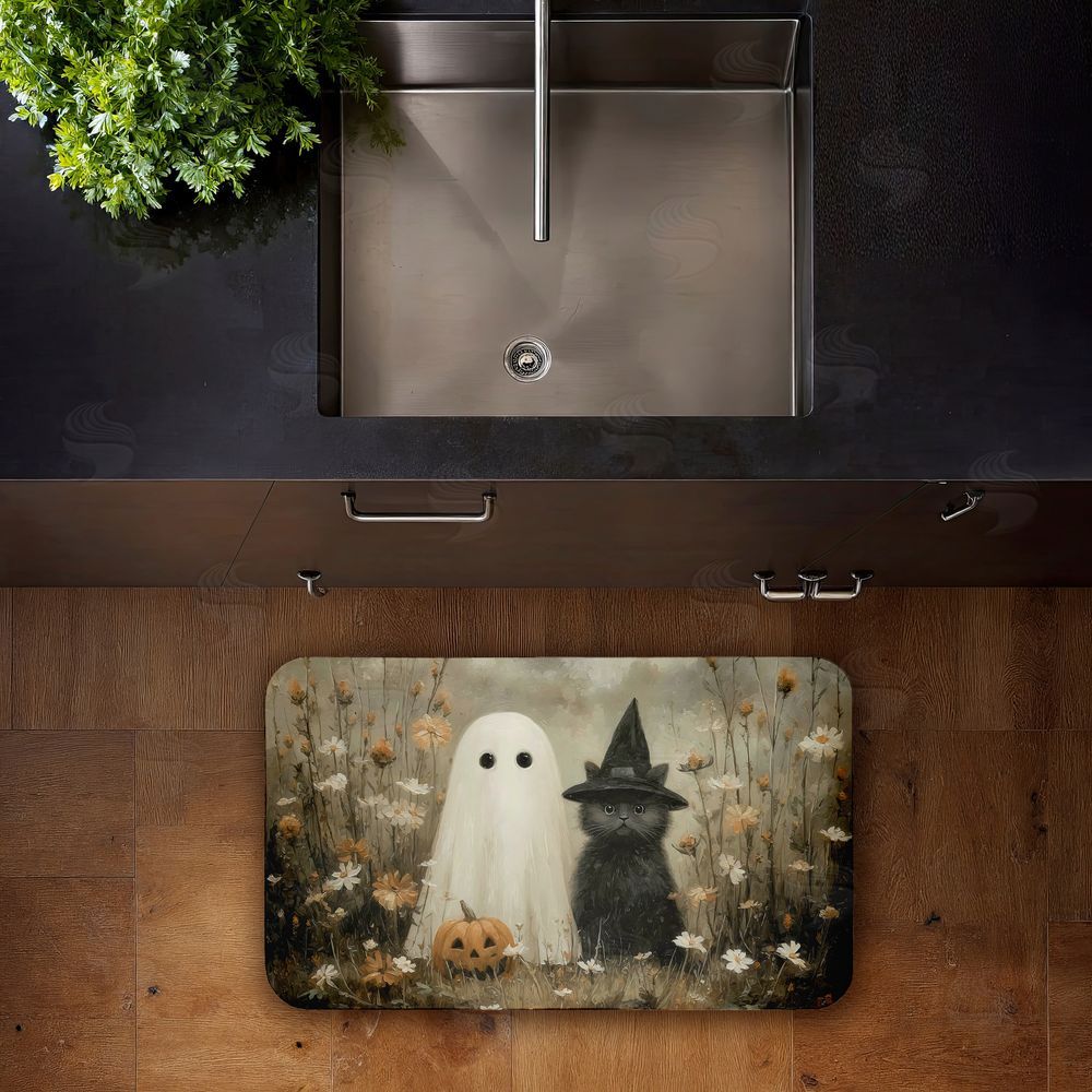 Arlington Prints | Ghost & Black Kitten Anti-Fatigue Mat