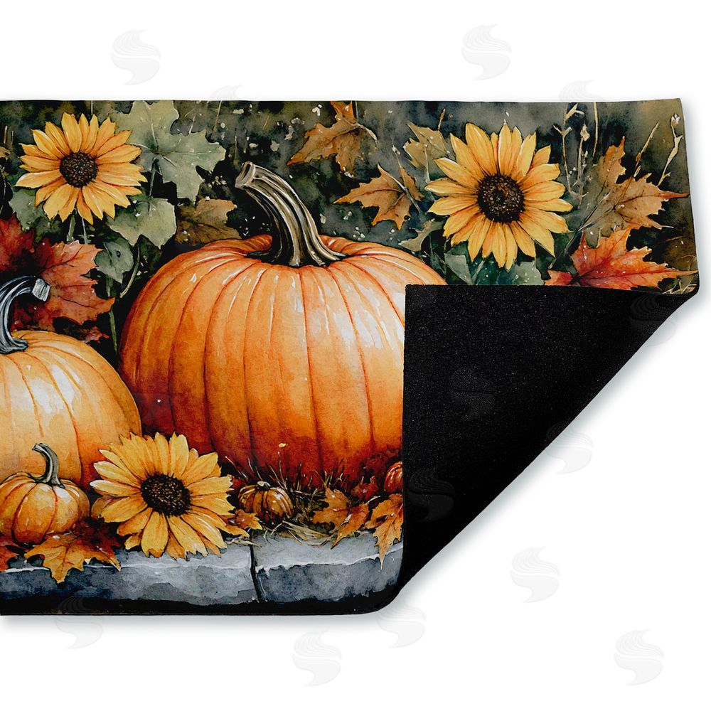 Creative Studio | Autumn Pumpkins on Ledge Non-Woven Door Mat
