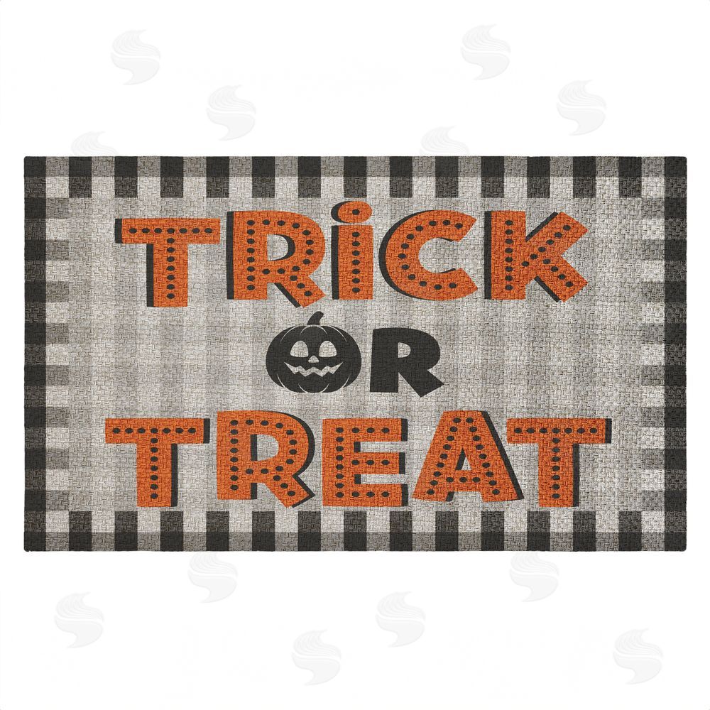 Marcus Prime | Trick Or Treat Gingham Faux Sisal Door Mat