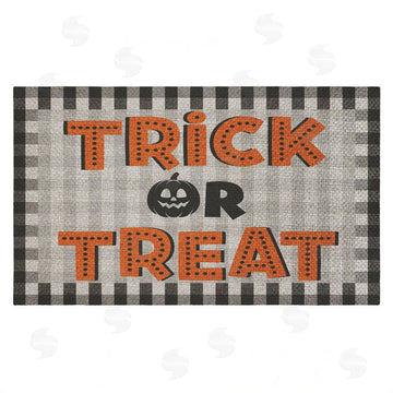 Marcus Prime | Trick Or Treat Gingham Faux Sisal Door Mat