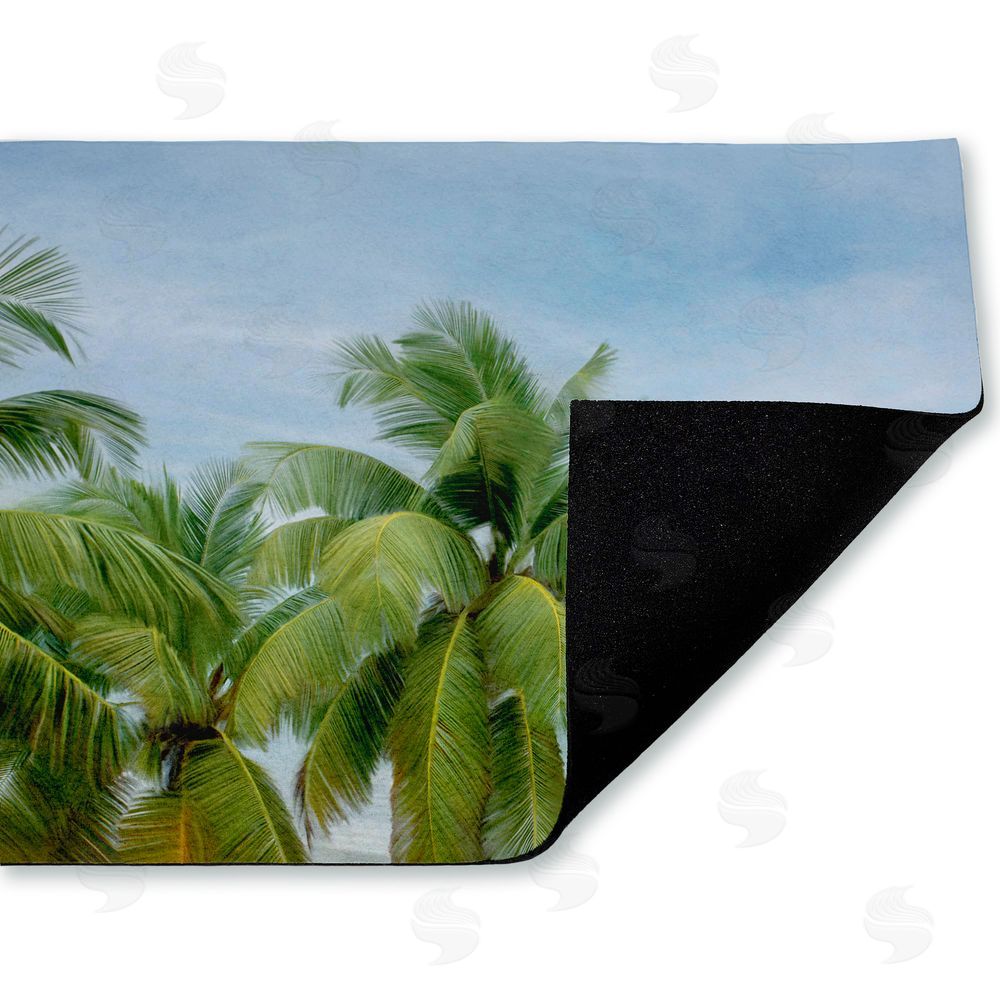 Seven Trees Design | Tropical Palms Overlooking Ocean Non-Woven Door Mat