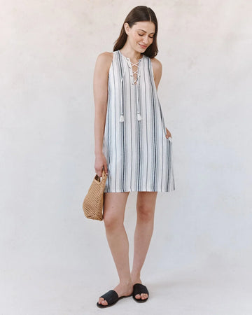 SLEEVELESS LACE UP MINI DRESS