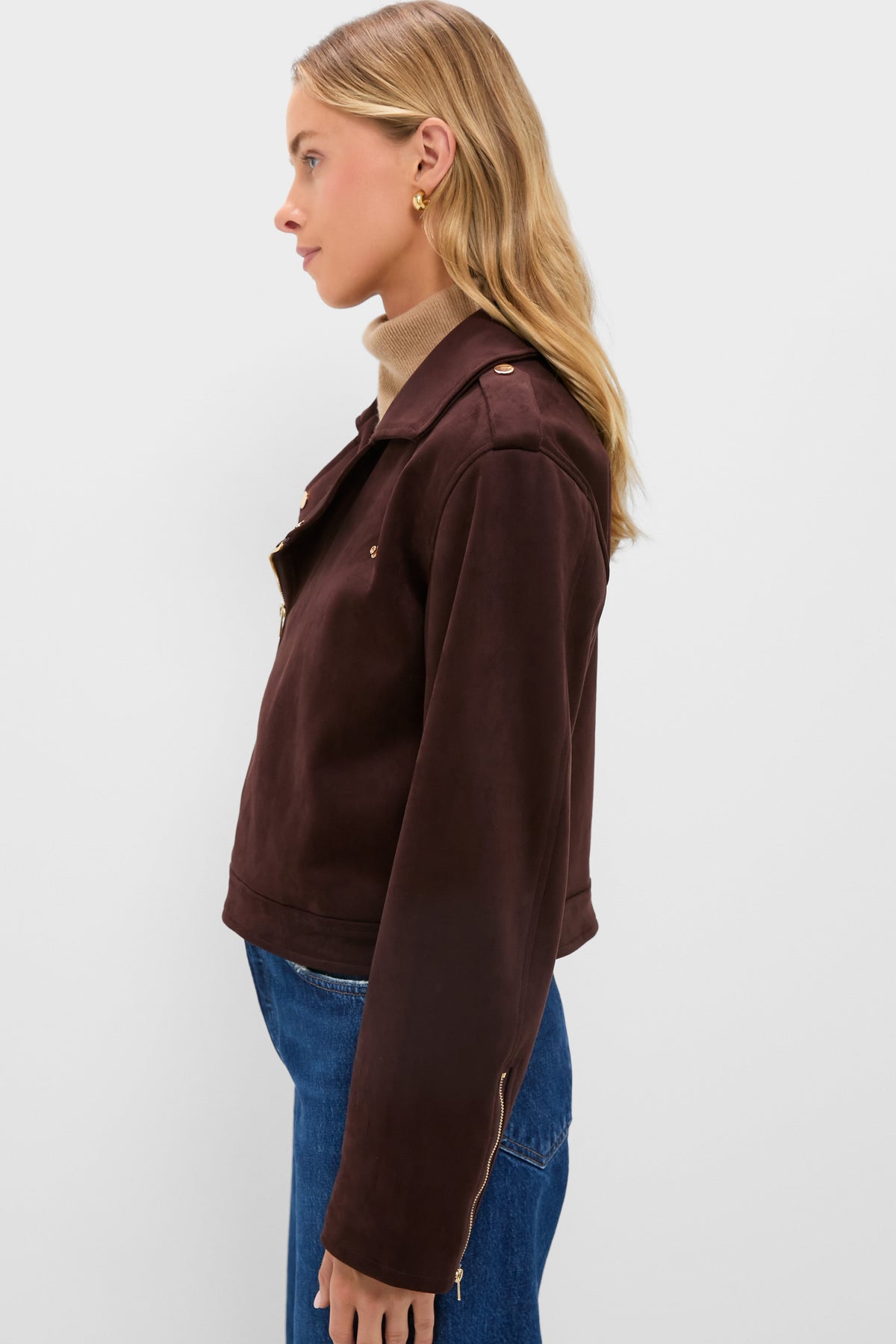 Chocolate Faux Suede Bristol Jacket