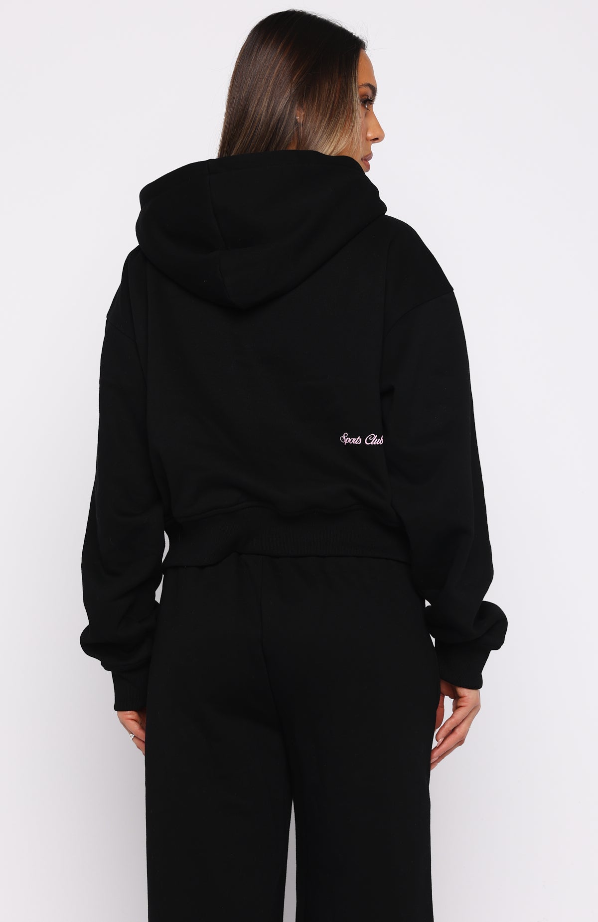 Club 14 Allie Boxy Zip Front Hoodie Black